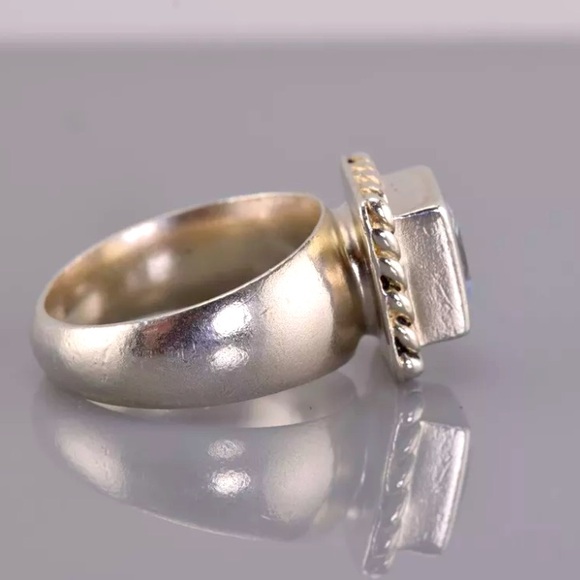 NEW Silpada Vintage .925 Sterling Silver Square Top Grade CZ Braided Edge - Picture 3 of 11